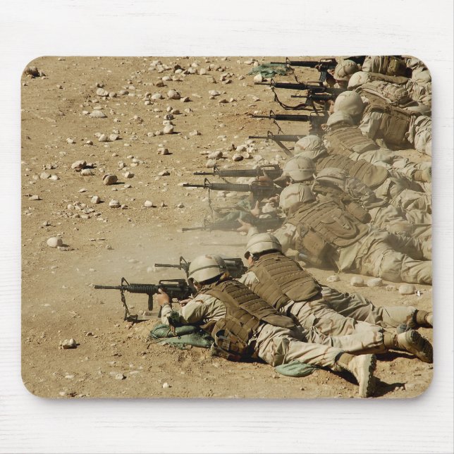 US Navy Seabees fire M-4 and M-16A2 rifles Mouse Pad (Front)