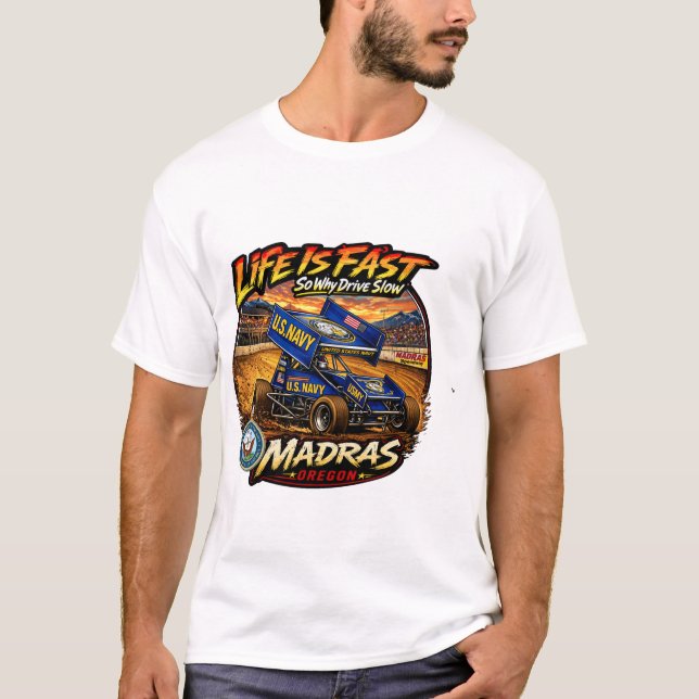 US Navy Sprint Car Life Is Fast T-Shirt (Front)