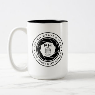 US Navy Underwater Photographer PH COMCAM Two-Tone Coffee Mug