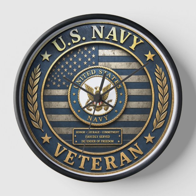 US Navy Veteran Honor Clock (Front)