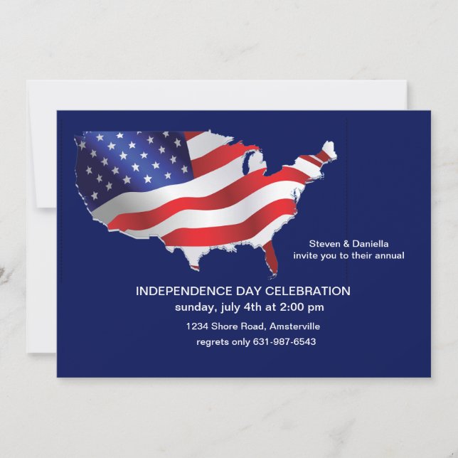 US of America Patriotic Invitation (Front)