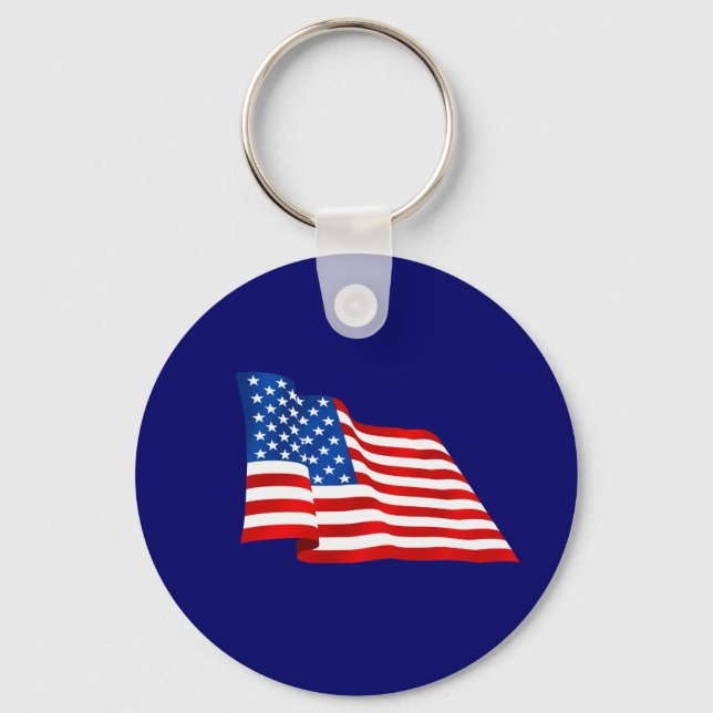 US old glory flag of the United States Key Ring (Front)