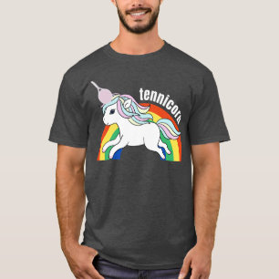 US Open Cute Tennis Racket Rainbow Unicorn T-Shirt