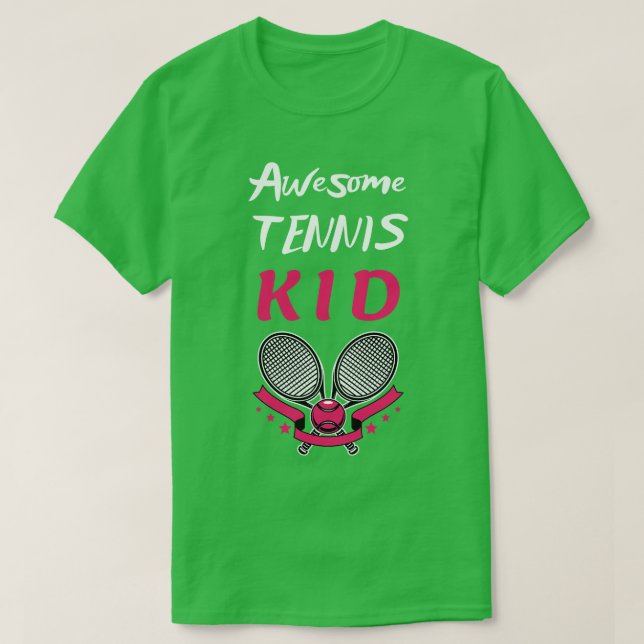 US Open Tennis Kid Racket and Ball 4 T-Shirt (Design Front)