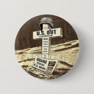 US OUT of WAR 6 Cm Round Badge