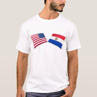 US & Paraguay Flags T-Shirt