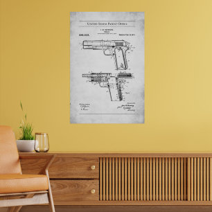 US Patent - Browning M1911 Poster