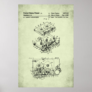 US Patent - Cassette Player Poster