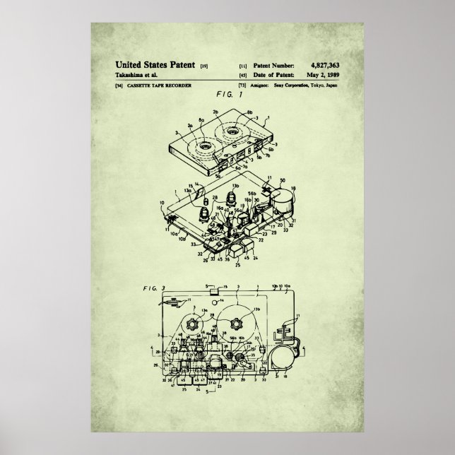 US Patent - Cassette Player Poster (Front)