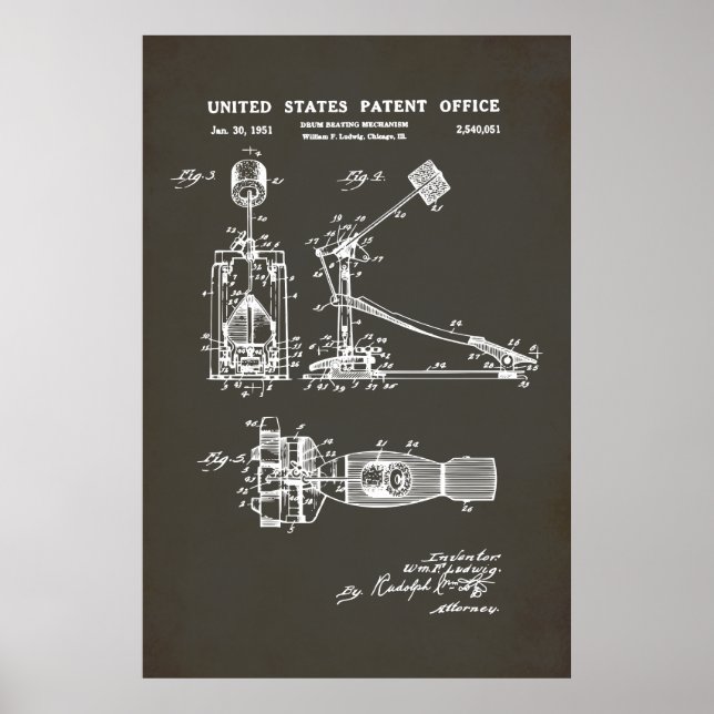US Patent - Drum Pedal Poster (Front)