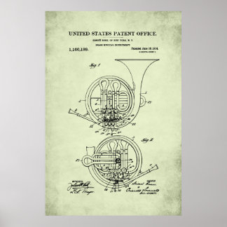 US Patent - French Horn Poster