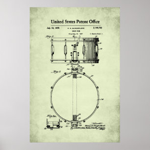 US Patent - Snare Drum Poster