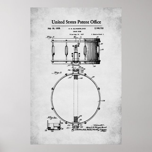 US Patent - Snare Drum Poster (Front)