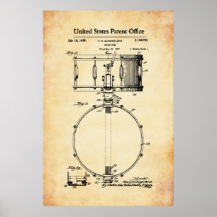 US Patent - Snare Drum Poster