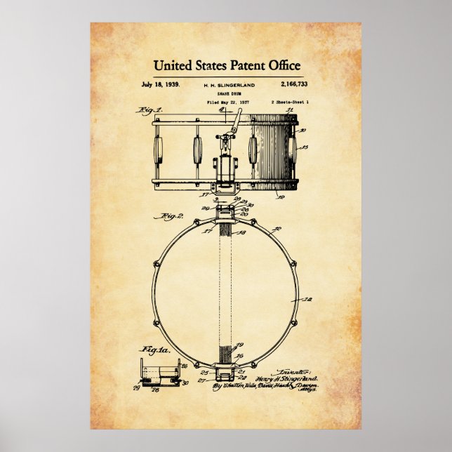 US Patent - Snare Drum Poster (Front)