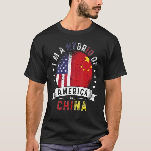 US Patriot China Flag American Chinese Grown T-Shirt (Front)