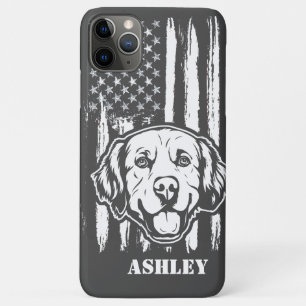 US Patriot Golden retriever USA Flag Dog Case