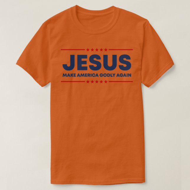 US Patriot Jesus Make America Godly Again Gifts  T-Shirt (Design Front)