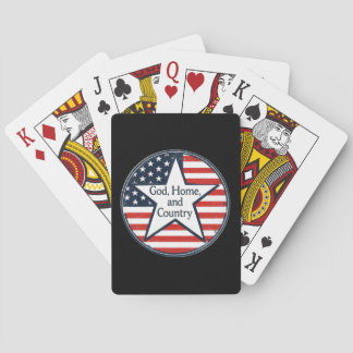 US patriot logo God Home Country US flag retro Playing Cards