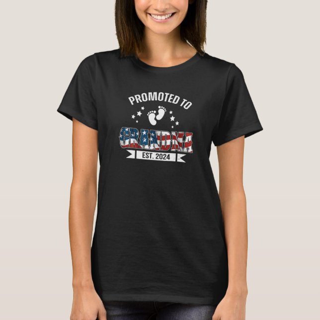 US Patriotic Grandma 2024 Shirt, Promoted To Grand T-Shirt (Front)