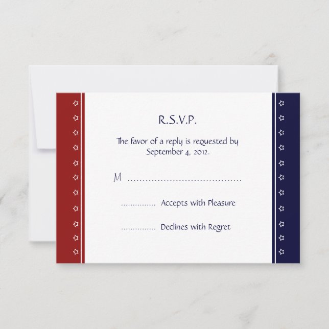 US Patriotic Military Invitation RSVP reply Card (Front)