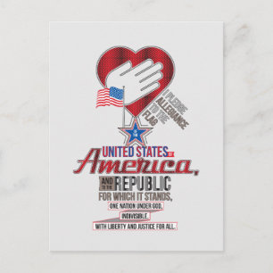 US Pledge of Allegiance Postcard