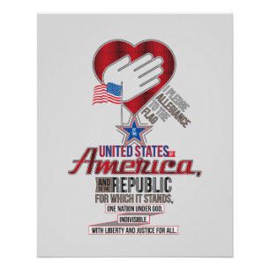 US Pledge of Allegiance Poster