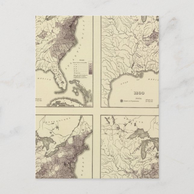 US Population 1790-1820 Postcard (Front)