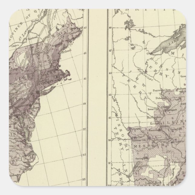 US Population 1830-1840 Square Sticker (Front)