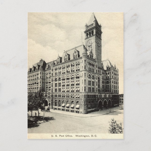 US Post Office Washington DC 1907 vintage Postcard (Front)