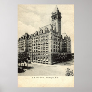 US Post Office Washington DC 1907 vintage Poster