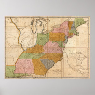 US Post Road Map 2 June 1804 Poster