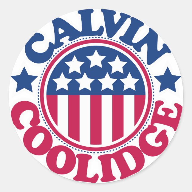 US President Calvin Coolidge Classic Round Sticker (Front)