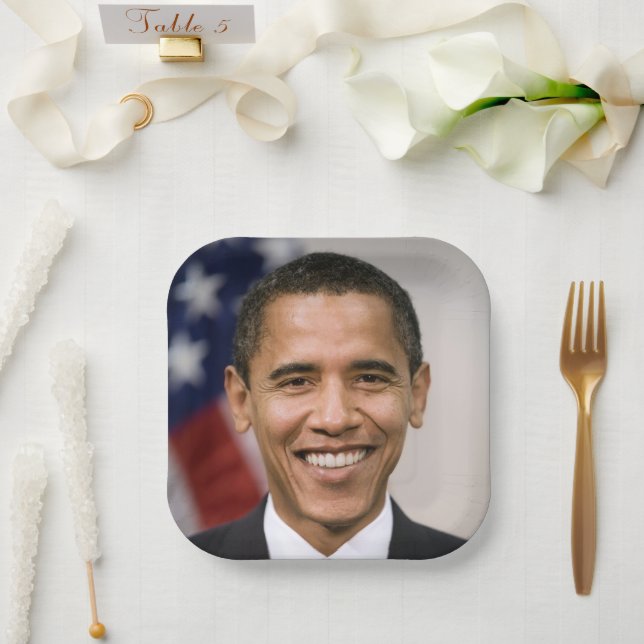 US President Elect Barack Obama  Paper Plate (Wedding)