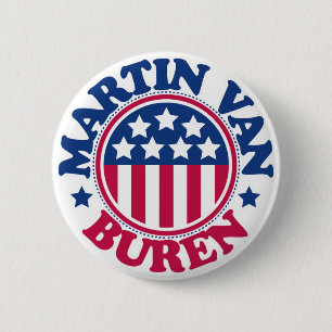 US President Martin Van Buren 6 Cm Round Badge