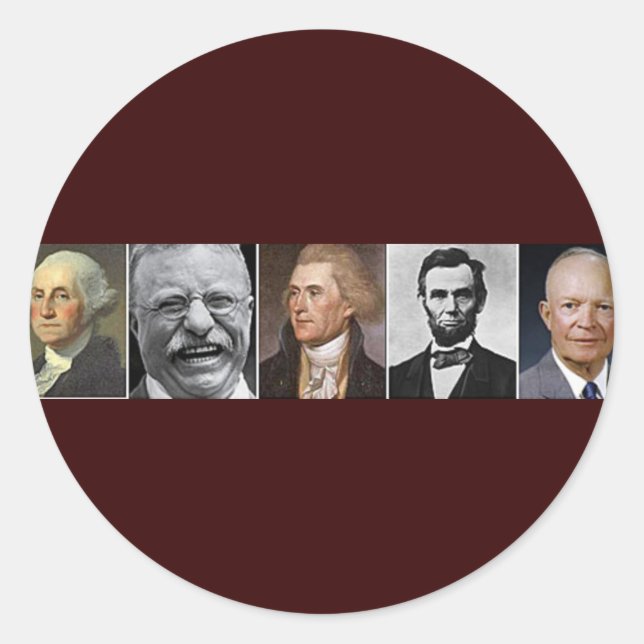 US Presidents Classic Round Sticker (Front)