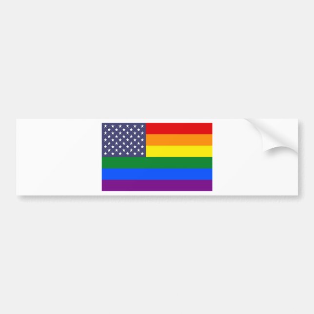 US Pride Flag Bumper Sticker (Front)