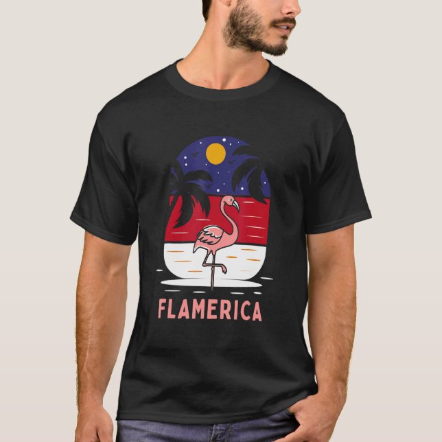 Us Pride Flamerica Flamingo T-Shirt (Front)