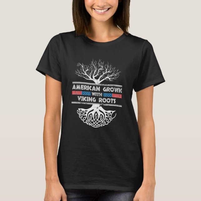 Us Pride Viking Soul Warrior Valhalla Valkyrie Vik T-Shirt (Front)