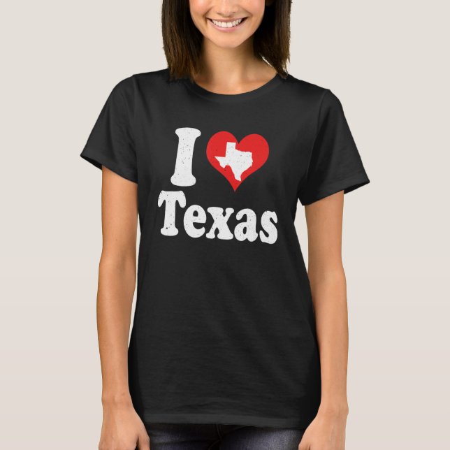 US Proud Citizen America Love State I Heart Texas T-Shirt (Front)