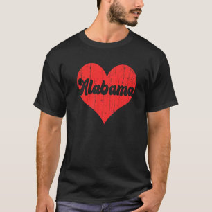 US Proud Citizen America State Flag Heart Love Ala T-Shirt