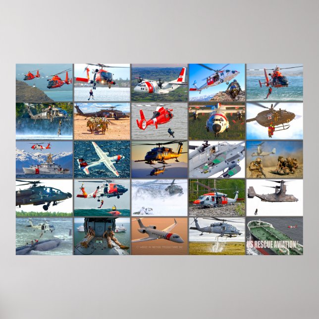 US RESCUE AVIATION “MONTAGE” POSTER (Front)