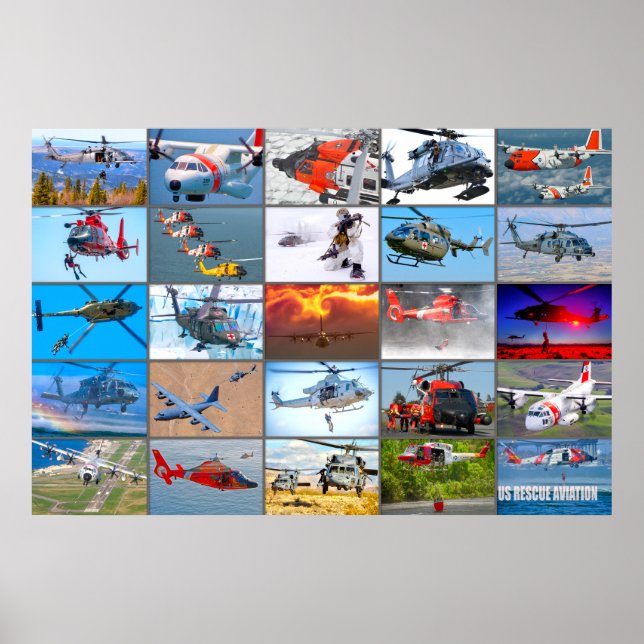 US RESCUE AVIATION “MONTAGE” POSTER (Front)
