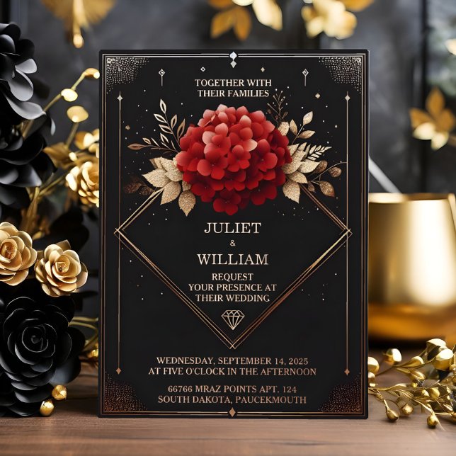 Us Roses Garden Diamond Red Black And Gold Wedding (Creator Uploaded)