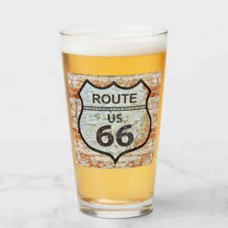 US Route 66 Pint Drinking Glass