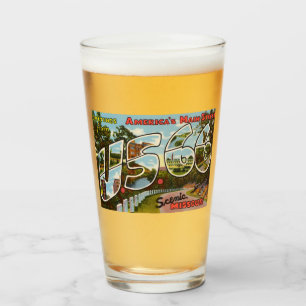 US Route 66 Pint Drinking Glass