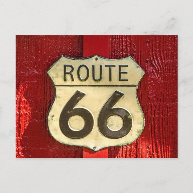 US Route 66 Sign on US Highway Shield Postcard (Front)