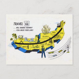 US Route 66 Travel Postcard
