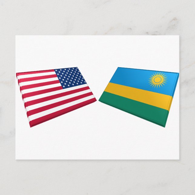 US & Rwanda Flags Postcard (Front)