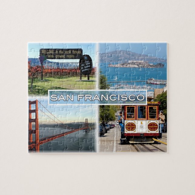 US San Francisco - Napa Valley Golden Gate Bridge Jigsaw Puzzle (Horizontal)